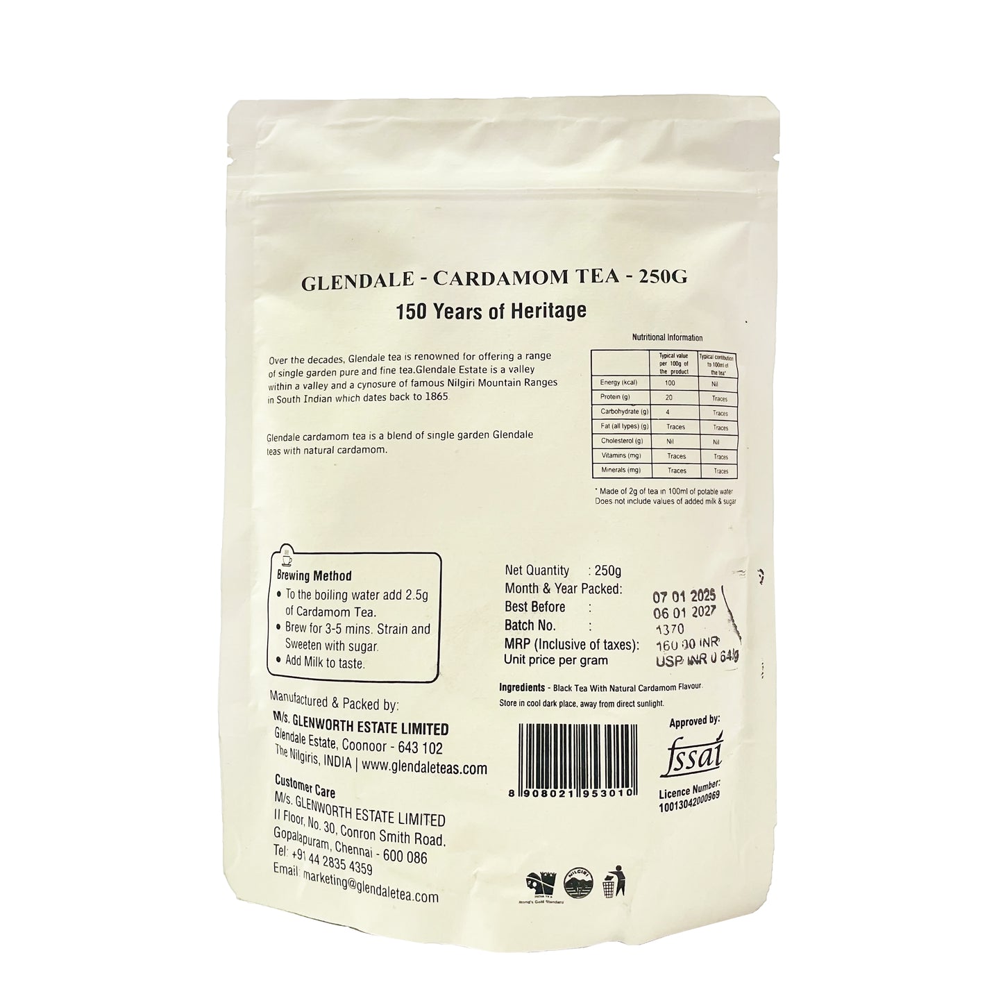 GLENDALE Cardamom Tea 250 g