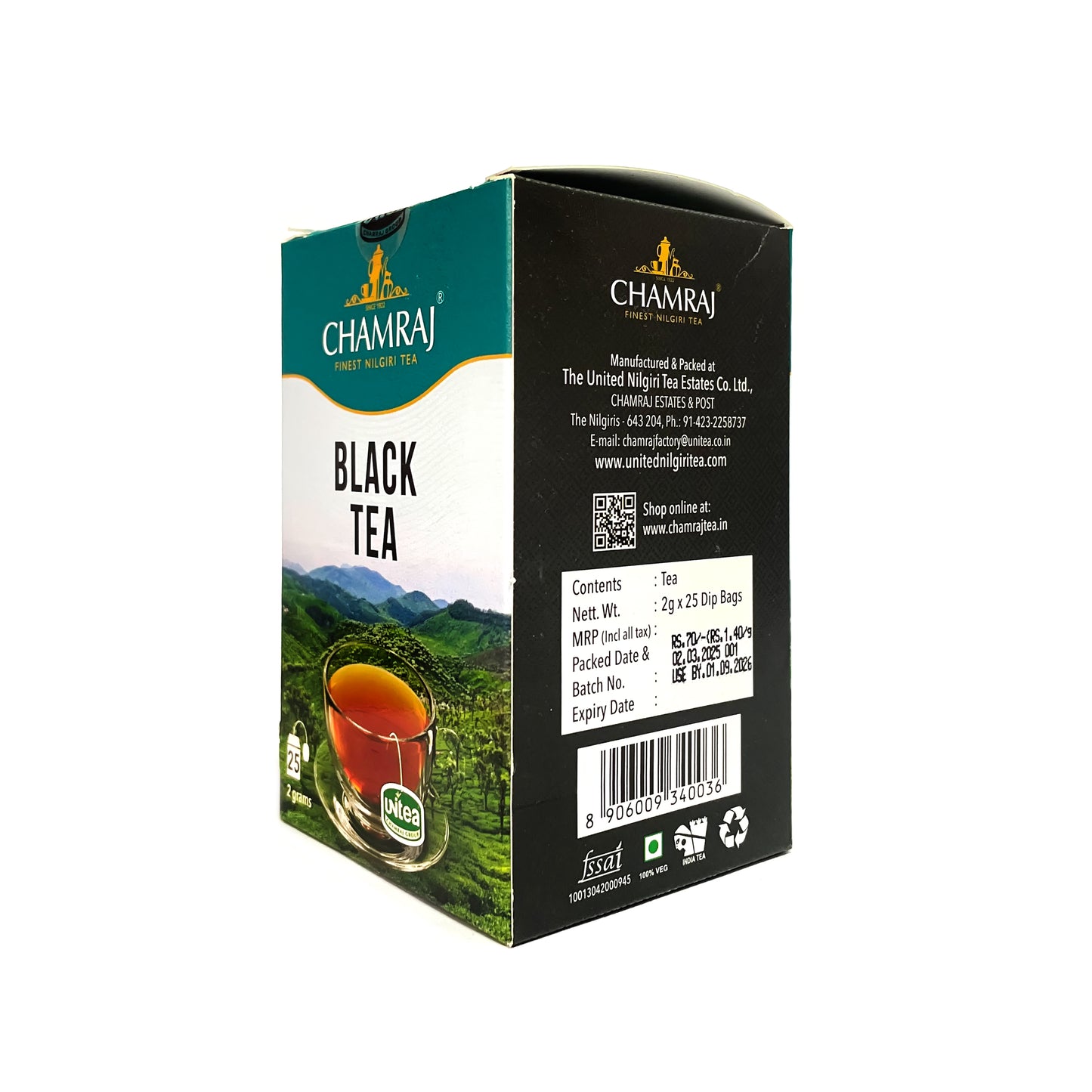CHAMRAJ Finest Nilgiri Black Tea (25 Dip Bags)