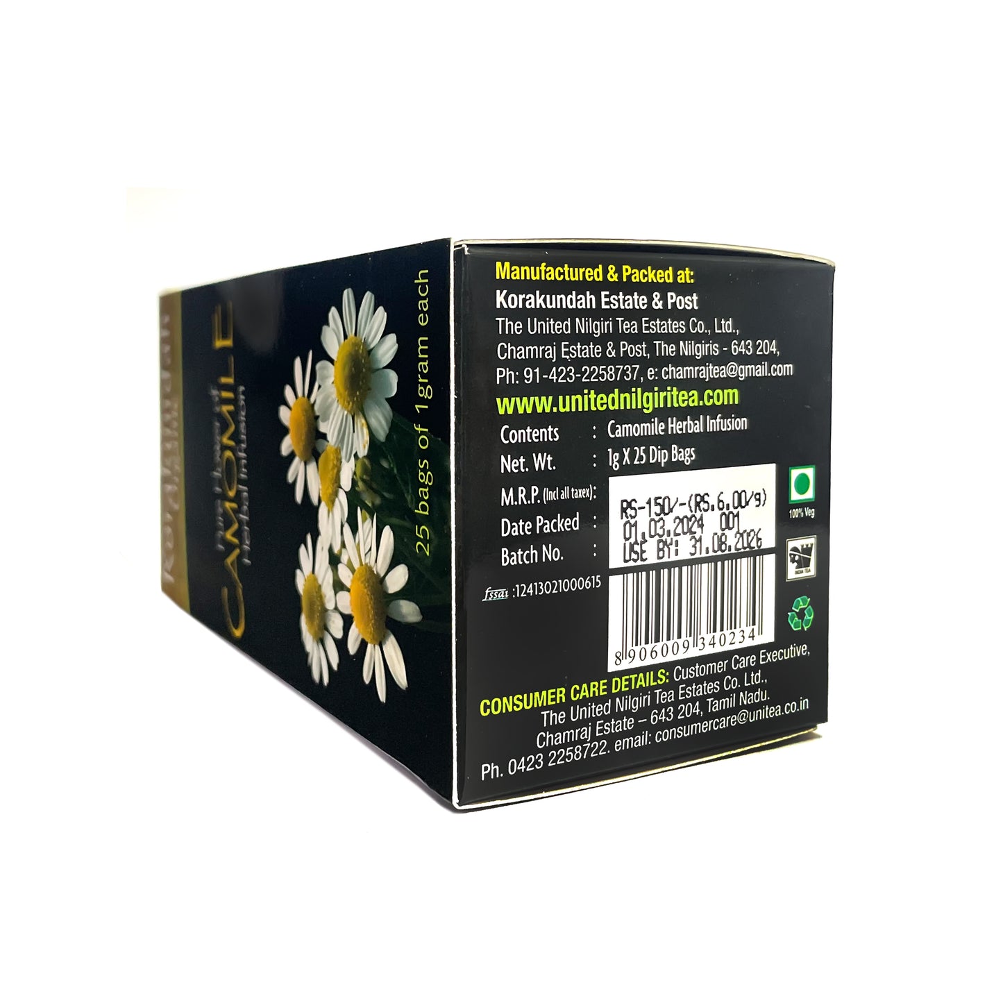 KORAKUNDAH Camomile Herbal Infusion (25 Dip Bags)