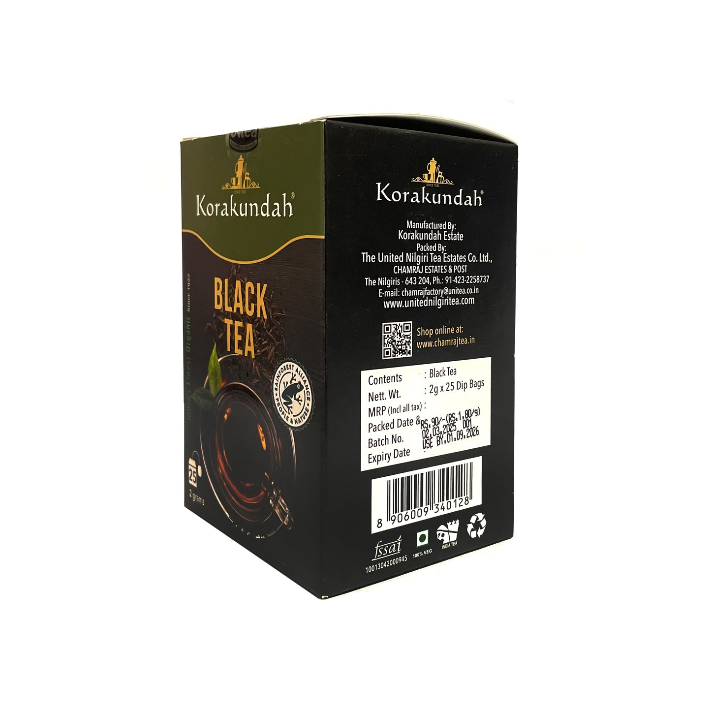 KORAKUNDAH Organic Black Tea Dip (25 Dip Bags)