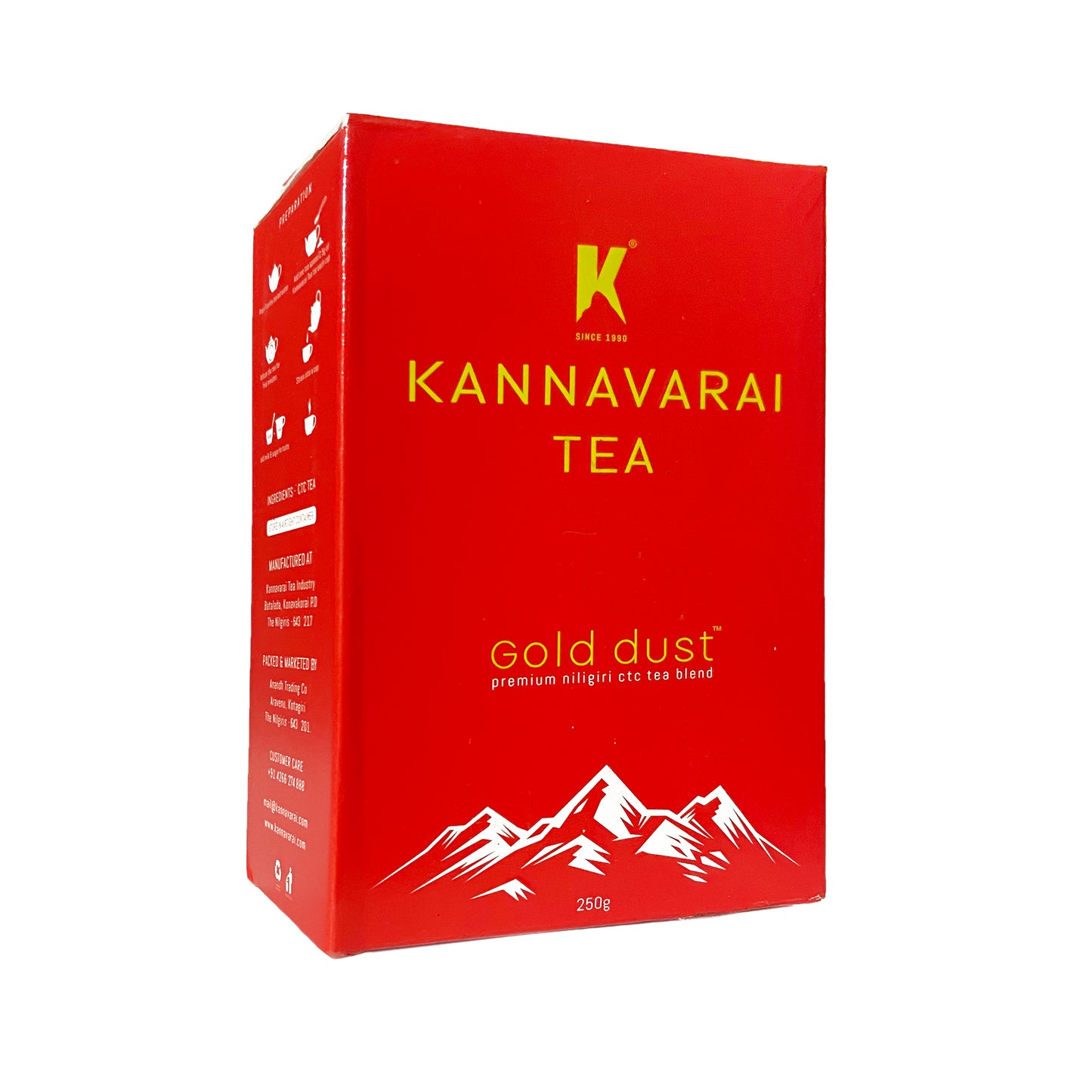 KANNAVARAI Gold Dust Premium Nilgiri CTC Tea Blend 250 gm