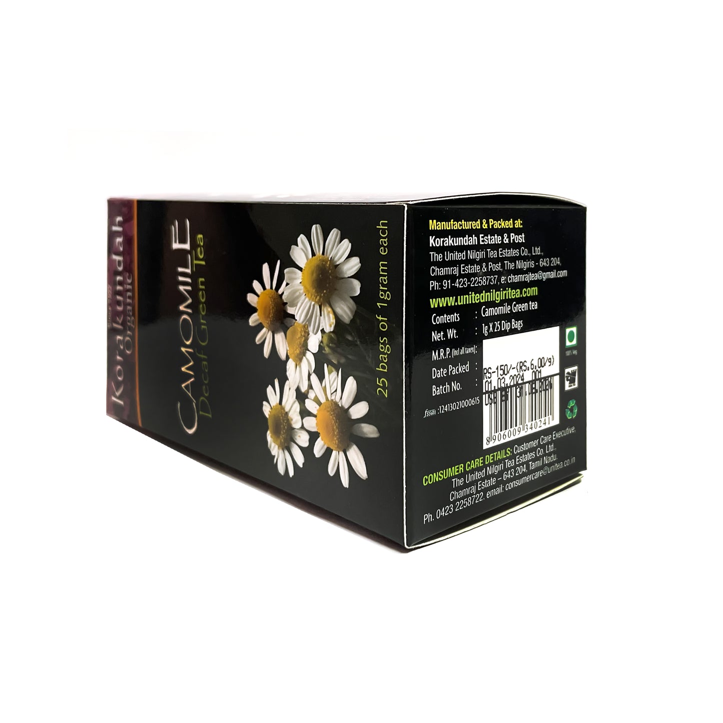 KORAKUNDAH Camomile Decaf Green Tea (25 Dip Bags)