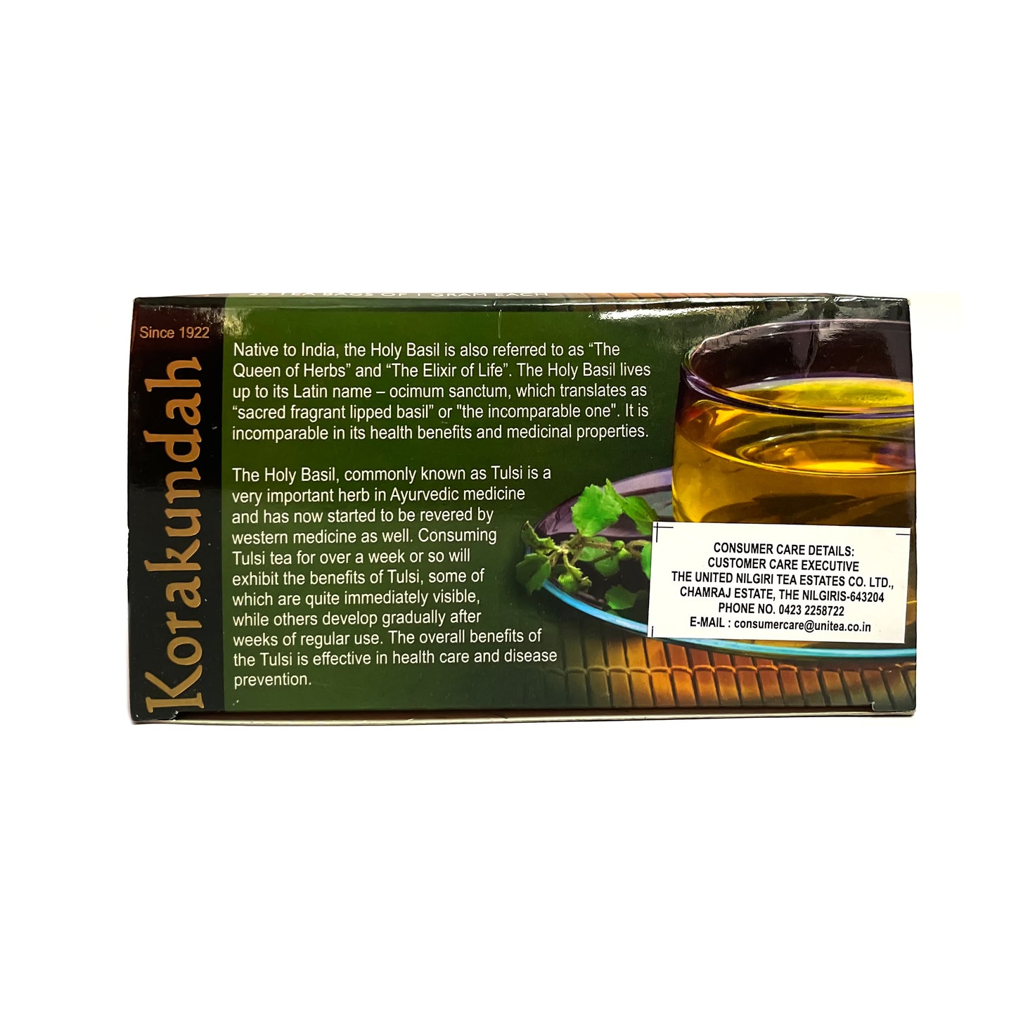 KORAKUNDAH Tulsi Green Tea (25 Dip Bags)