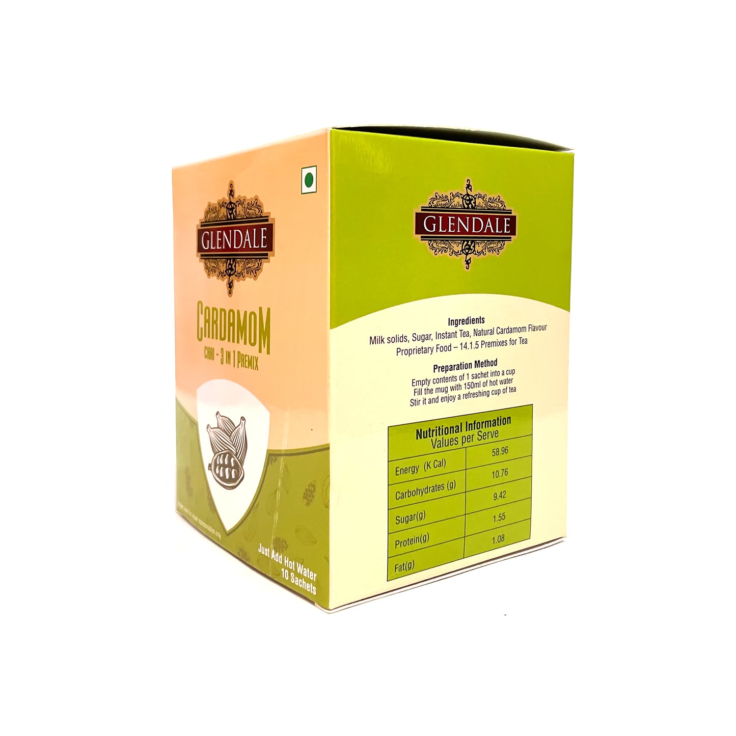GLENDALE Cardamom Chai (10 Sachets - 3 in 1 Premix)