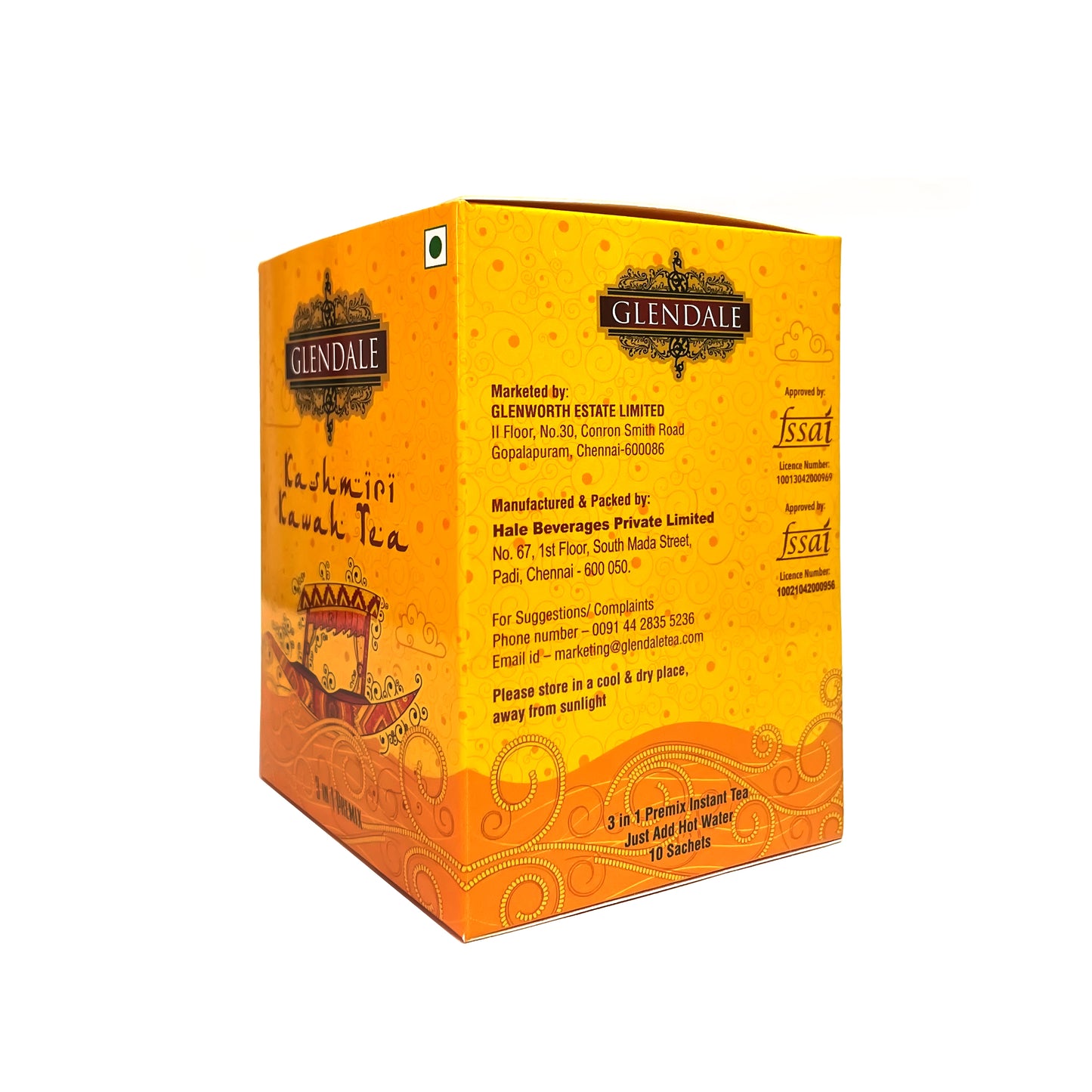 GLENDALE Kashmiri Kawah Tea (10 Sachets - 3 in 1 Premix)