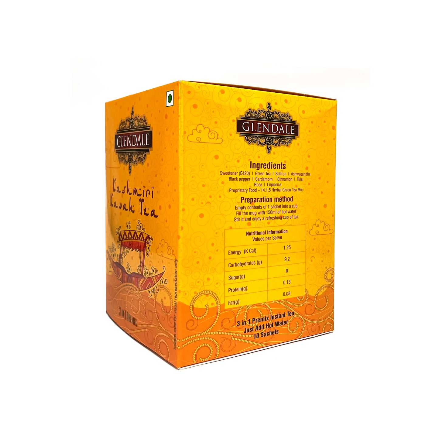 GLENDALE Kashmiri Kawah Tea (10 Sachets - 3 in 1 Premix)