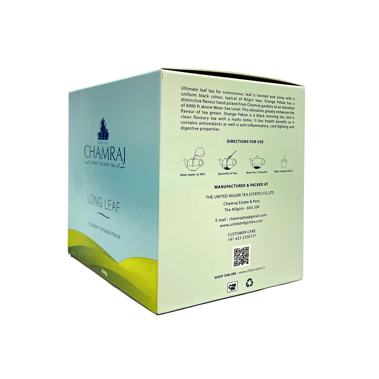 CHAMRAJ Long Leaf FOP (Flowery Orange Pekoe) Tea 250 g