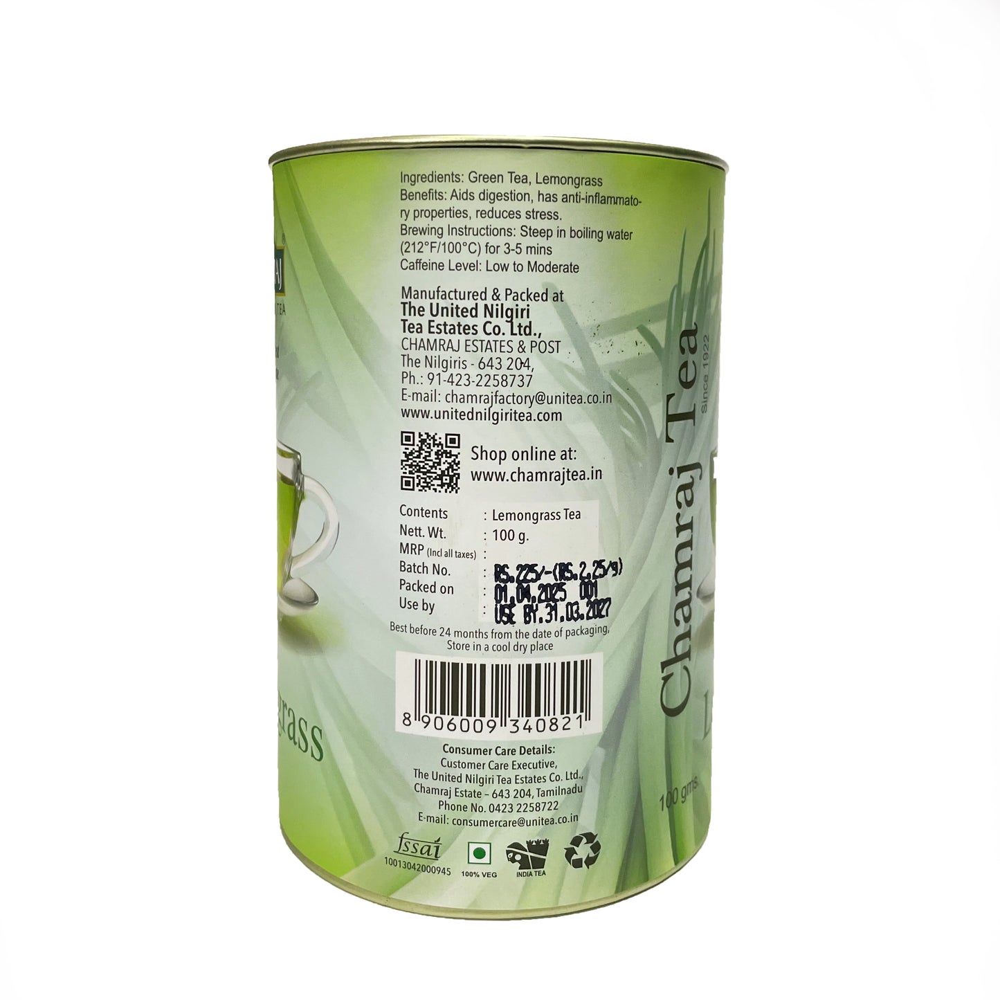 CHAMRAJ Lemongrass Tea 100 g