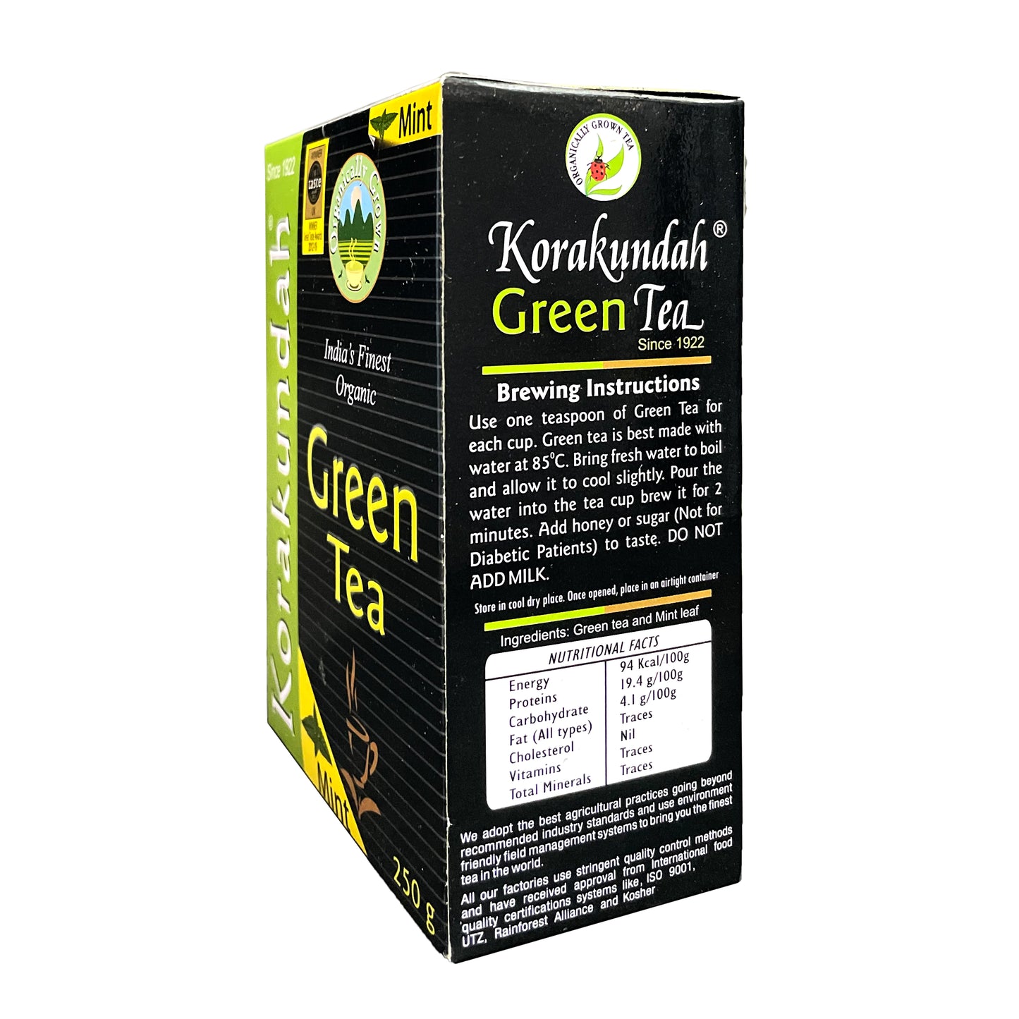KORAKUNDAH Organic Green Tea (Mint) 250 g