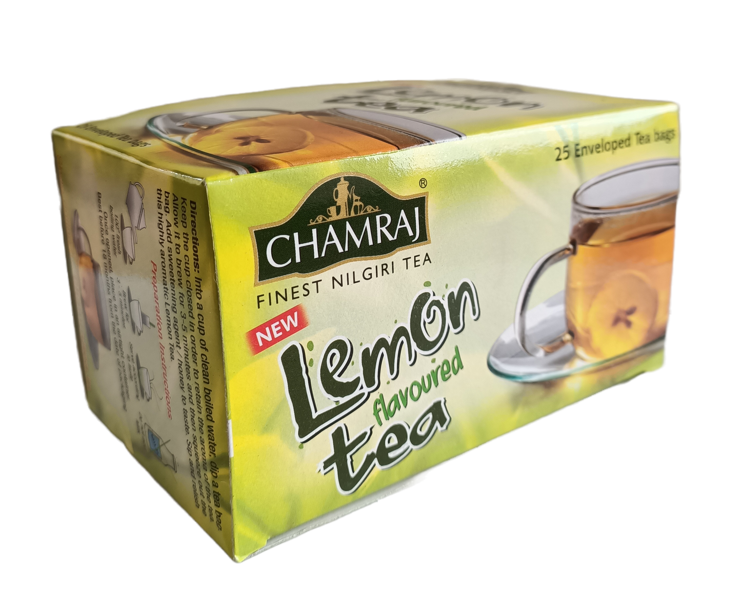 CHAMRAJ Lemon Flavoured Tea | 25 Enveloped Dip Tea Bags of 2 g each