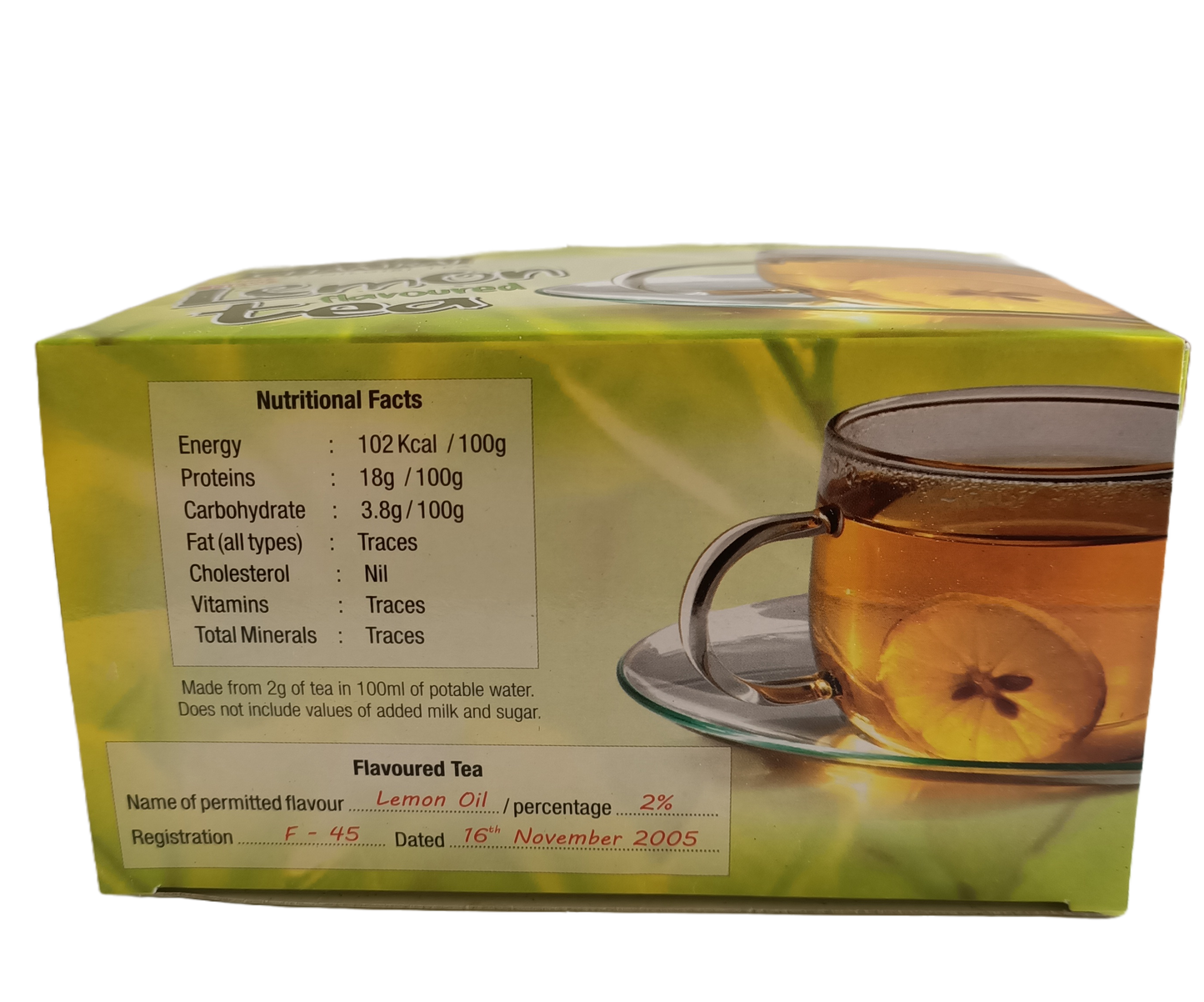 CHAMRAJ Lemon Flavoured Tea | 25 Enveloped Dip Tea Bags of 2 g each