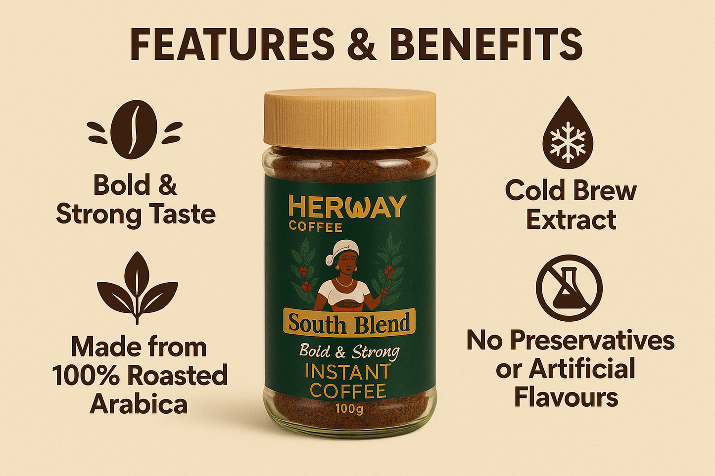 HERWAY South Blend Instant Coffee 100 g