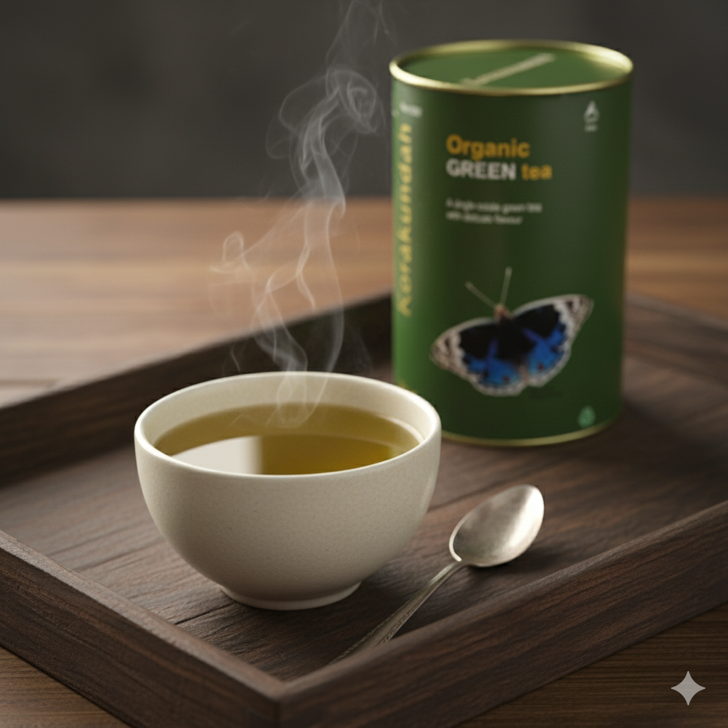 KORAKUNDAH Organic Green Tea in Canister (Butterfly) 100 g