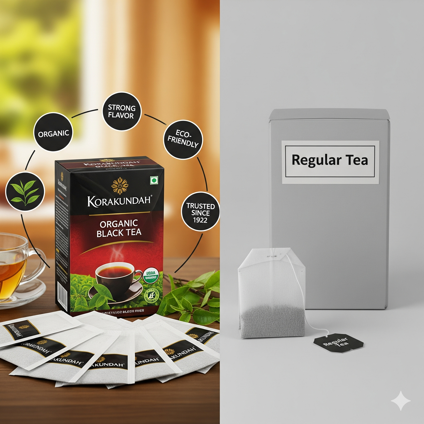 KORAKUNDAH Organic Black Tea Dip (25 Dip Bags)
