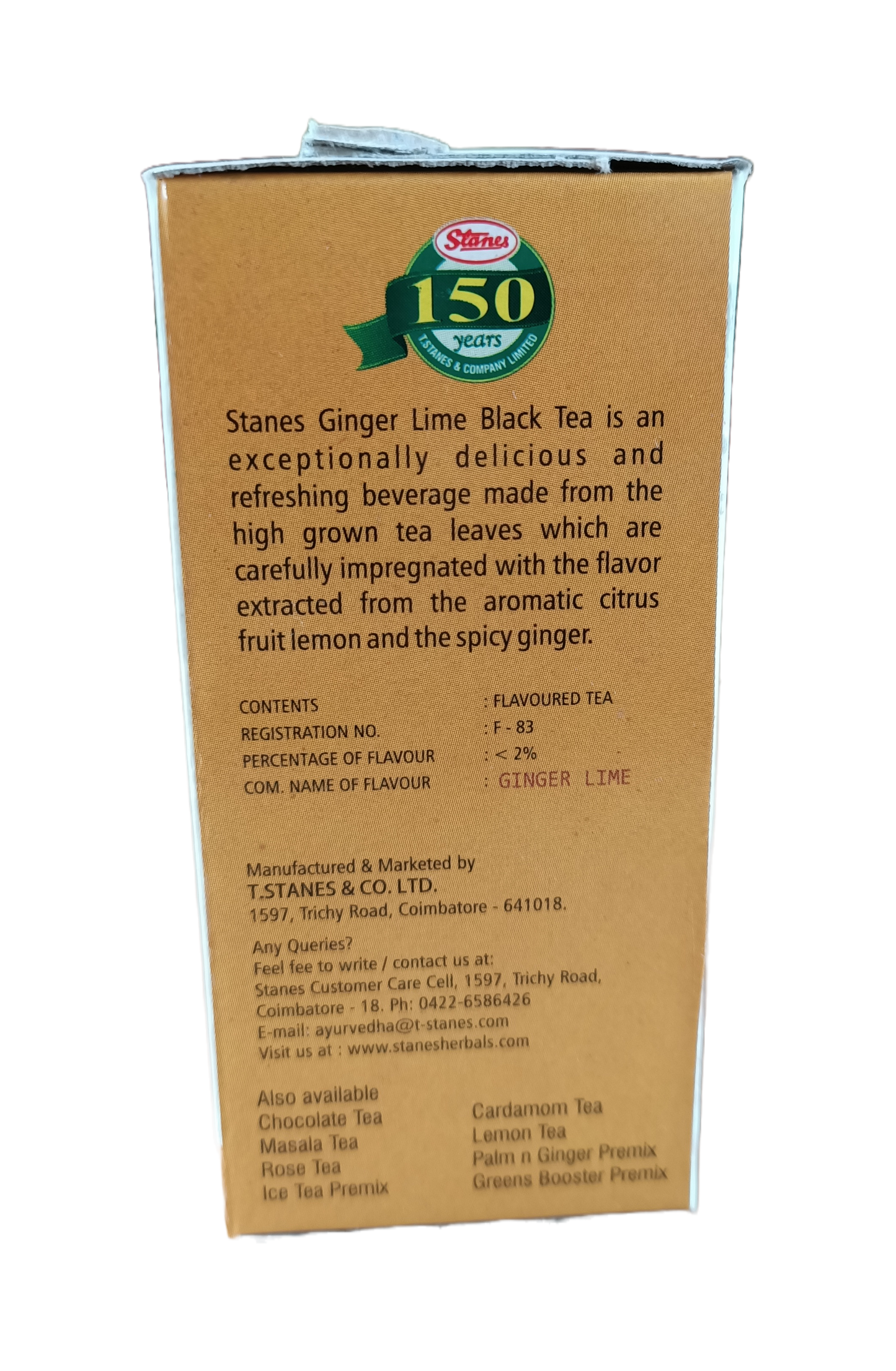 STANES Ginger Lime Black Tea 100 g