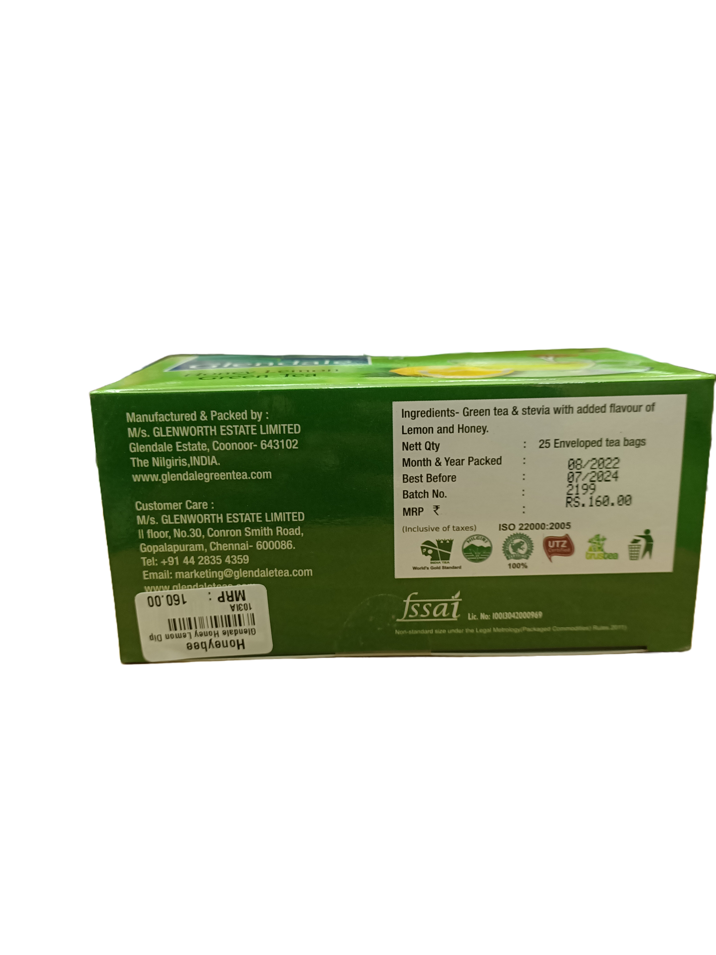 GLENDALE Honey Lemon Green Tea (25 Dip Bags)