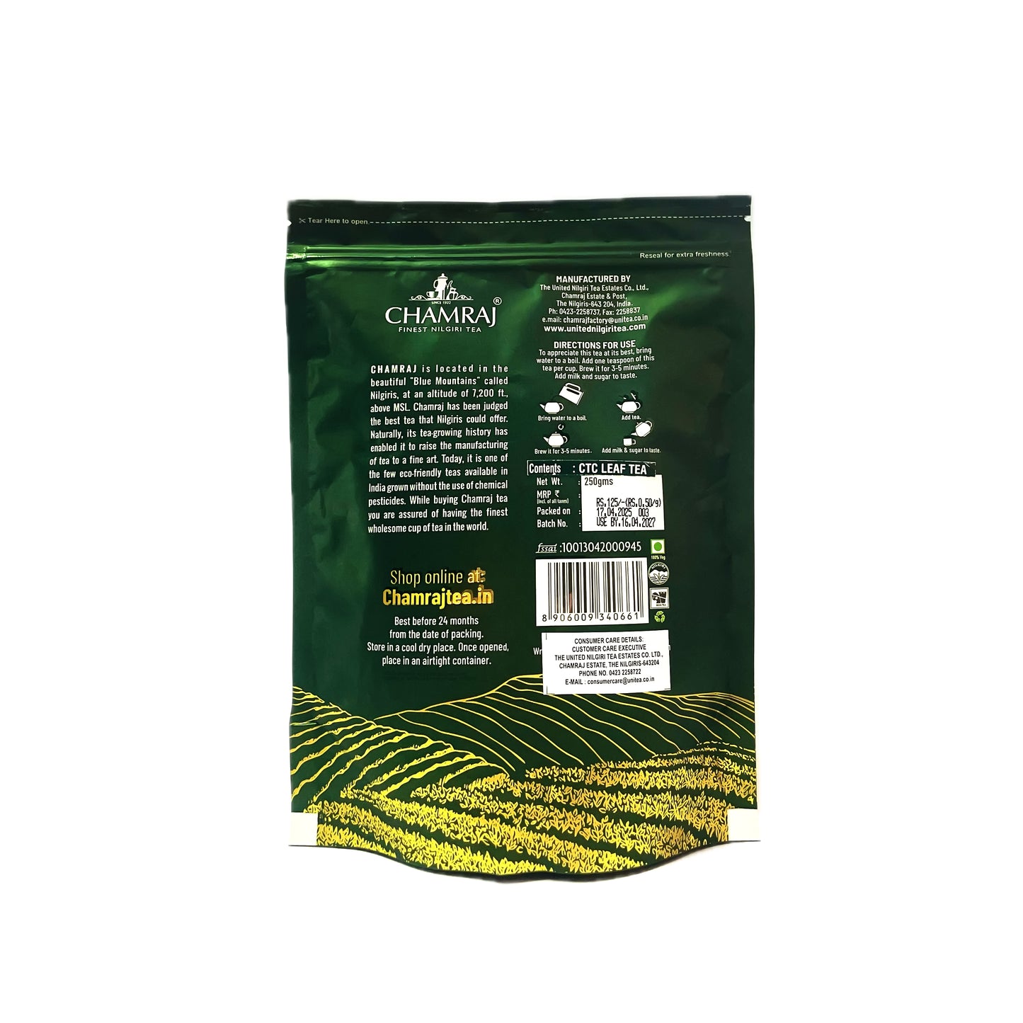 CHAMRAJ Nilgiri CTC Leaf Tea 250 g