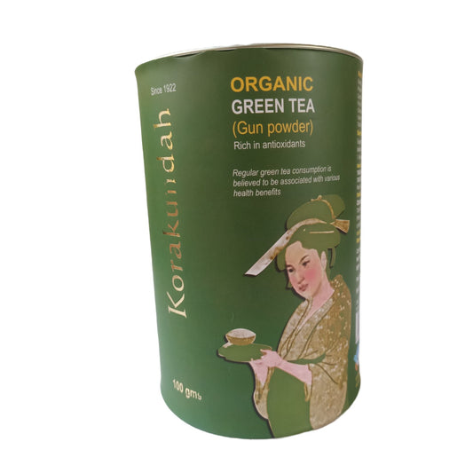 KORAKUNDAH Organic Green Tea in Canister (Gun Powder) 100 g