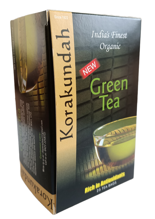 KORAKUNDAH Organic Green Tea | 25 Dip Tea Bags of 2 grams each