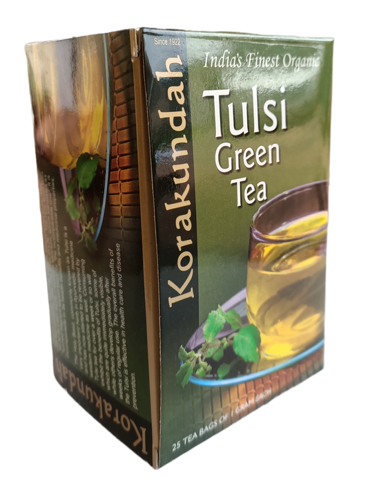 KORAKUNDAH Tulsi Green Tea | 25 Dip Tea Bags of 1 gram each