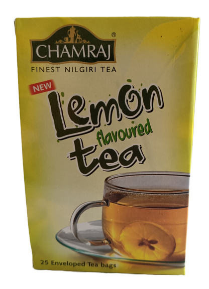 CHAMRAJ Lemon Flavoured Tea | 25 Enveloped Dip Tea Bags of 2 g each