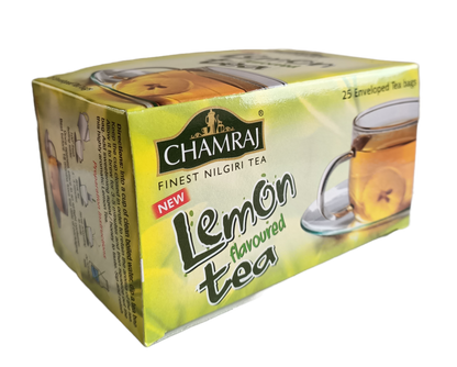 CHAMRAJ Lemon Flavoured Tea | 25 Enveloped Dip Tea Bags of 2 g each