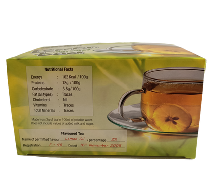 CHAMRAJ Lemon Flavoured Tea | 25 Enveloped Dip Tea Bags of 2 g each