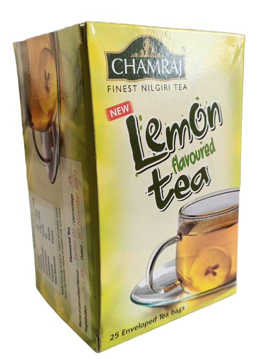 CHAMRAJ Lemon Flavoured Tea | 25 Enveloped Dip Tea Bags of 2 g each