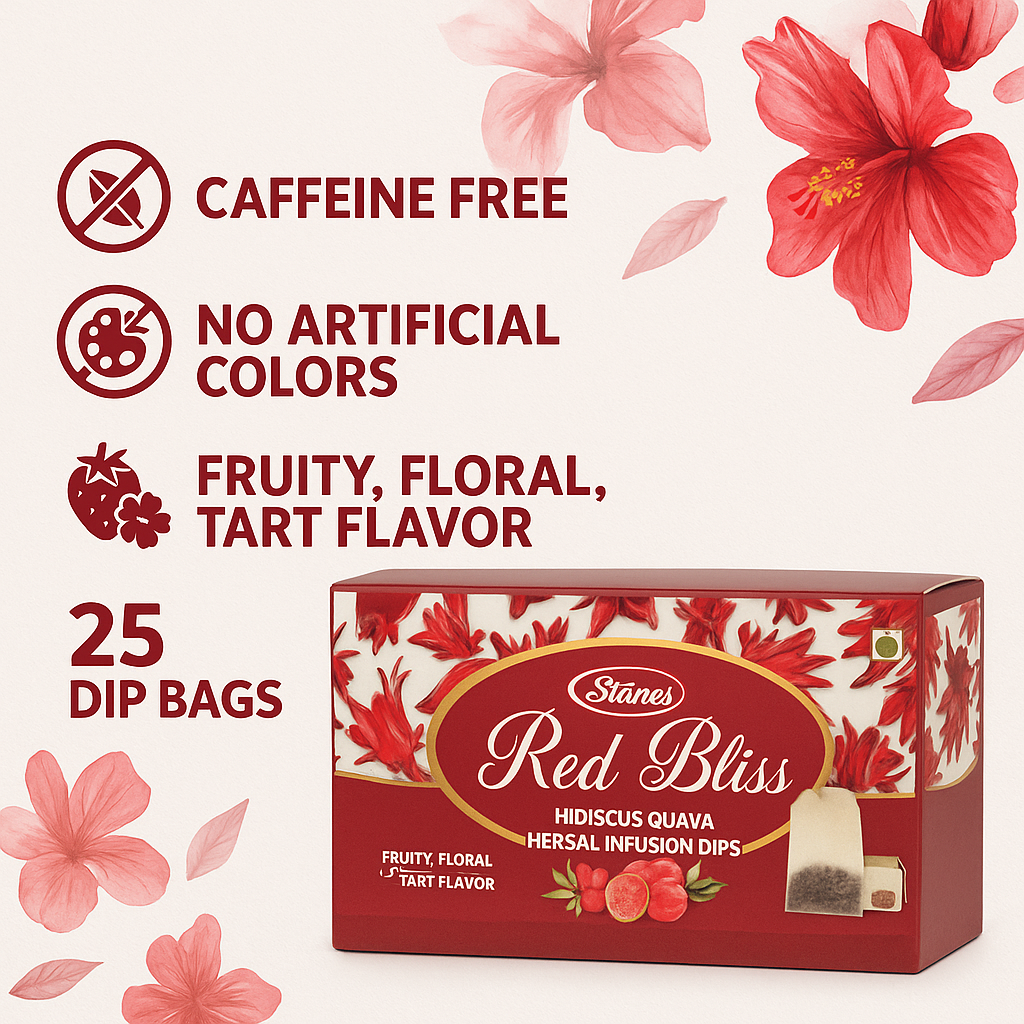 STANES Red Bliss Hibiscus Guava Herbal Infusion Dips