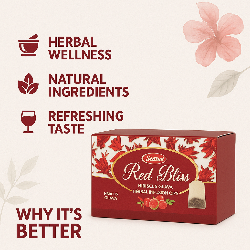 STANES Red Bliss Hibiscus Guava Herbal Infusion Dips