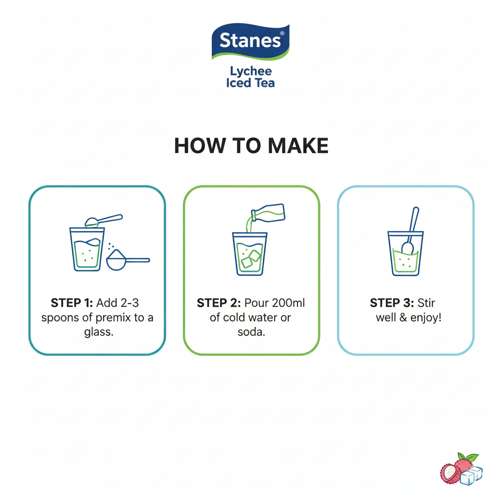 STANES Lychee Iced Tea Premix 250 g