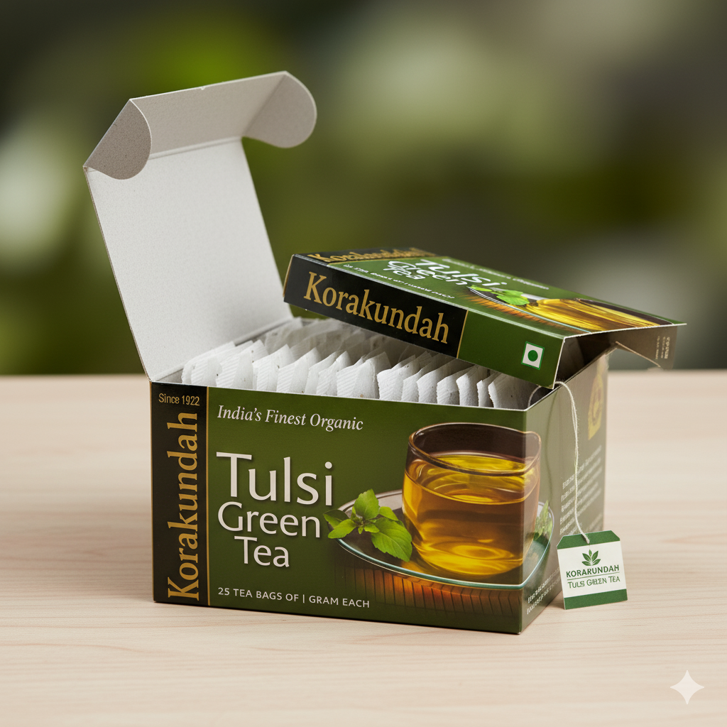 KORAKUNDAH Tulsi Green Tea  (25 Dip Bags)
