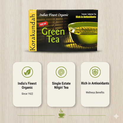 KORAKUNDAH Organic Green Tea (25 Dip Bags)