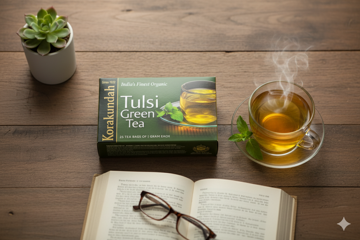 KORAKUNDAH Tulsi Green Tea  (25 Dip Bags)