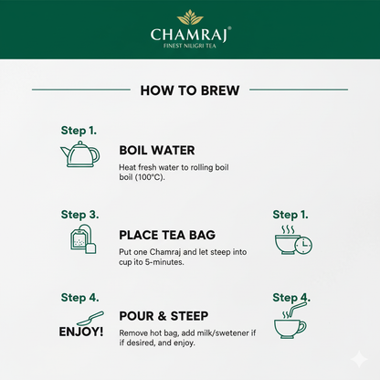 CHAMRAJ Finest Nilgiri Black Tea (25 Dip Bags)