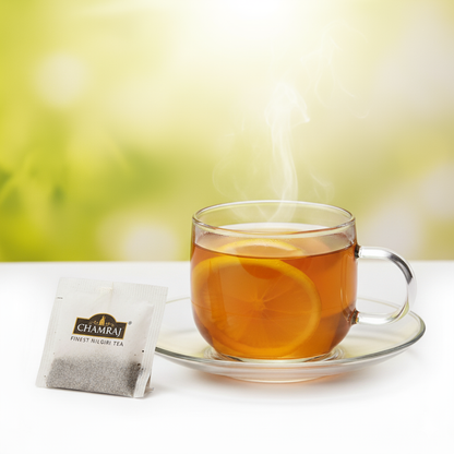 CHAMRAJ Lemon Flavoured Tea | 25 Enveloped Dip Tea Bags of 2 g each