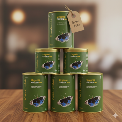 KORAKUNDAH Organic Green Tea in Canister (Butterfly) 100 g