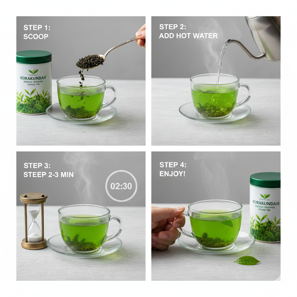 KORAKUNDAH Organic Green Tea in Canister (Gun Powder) 100 g