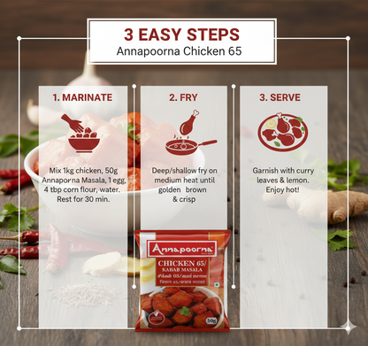 ANNAPOORNA CHICKEN 65/KABAB MASALA