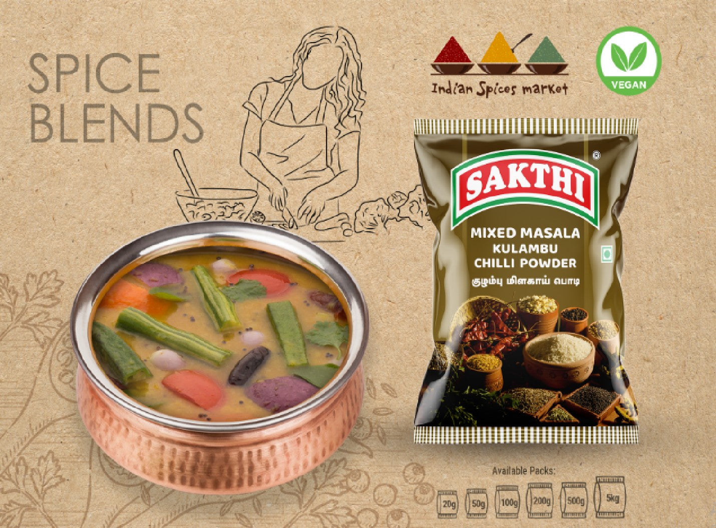 SAKTHI Mixed Masala Kulambu Chilli Powder 50 g