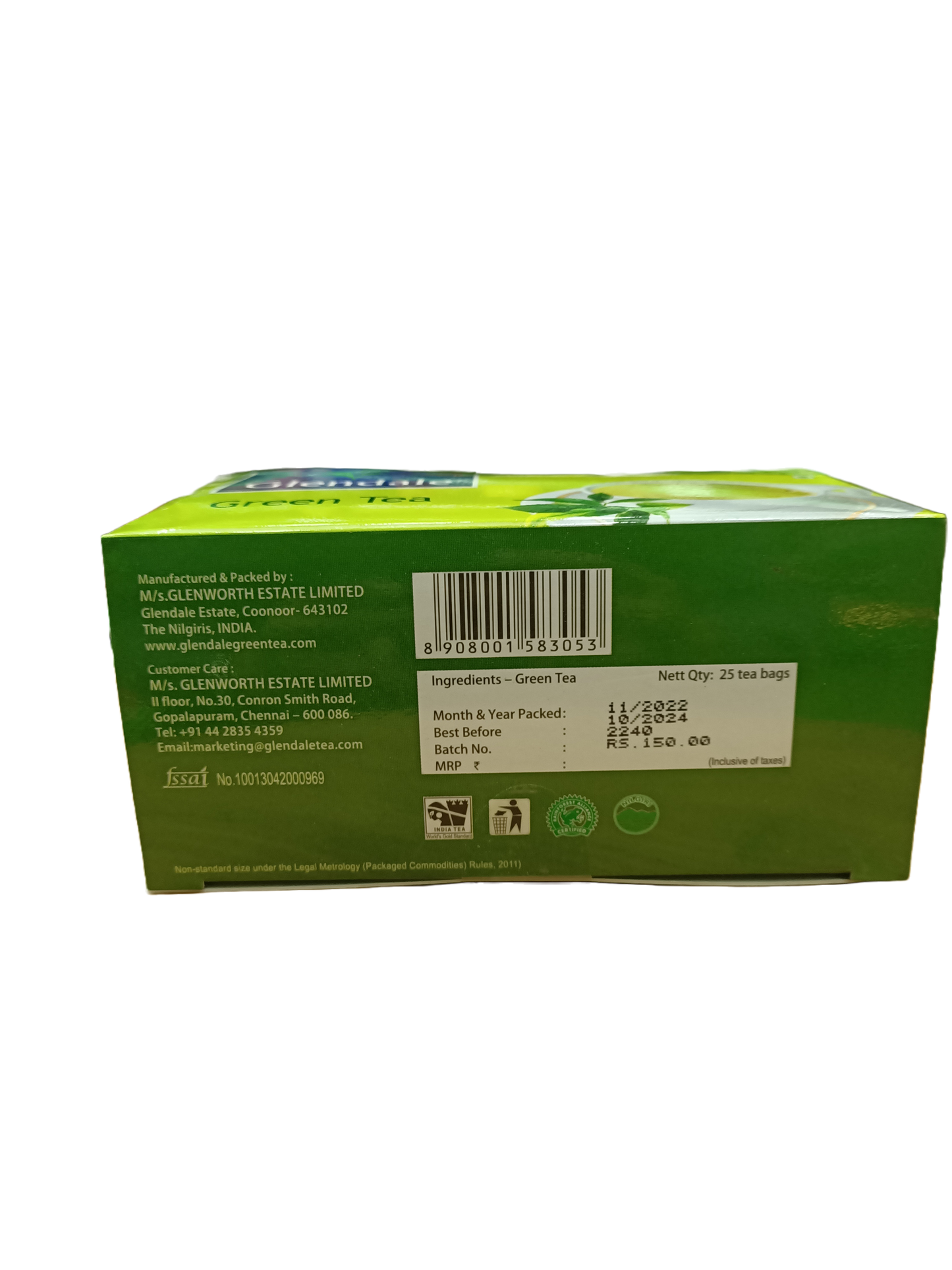GLENDALE Green Tea 25 Dip Bags
